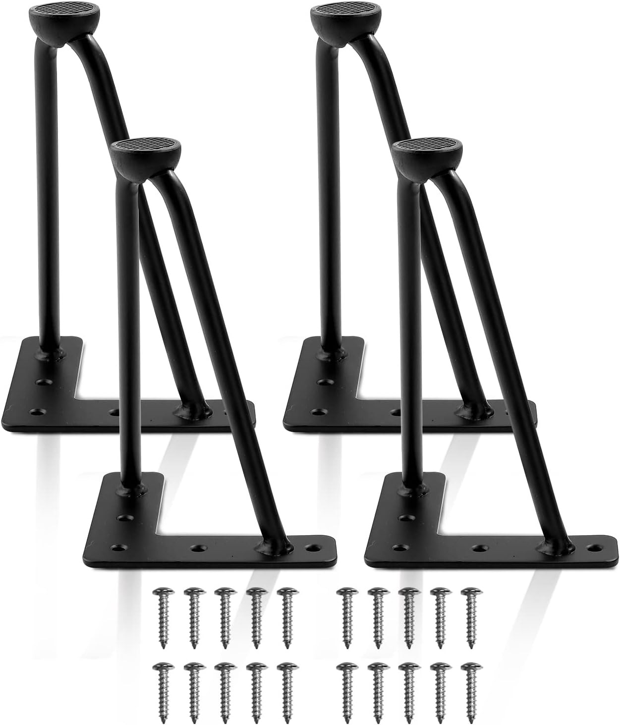 10 Inch Hairpin Legs for Furniture Set of 4, Heavy Duty Industrial Metal Table L