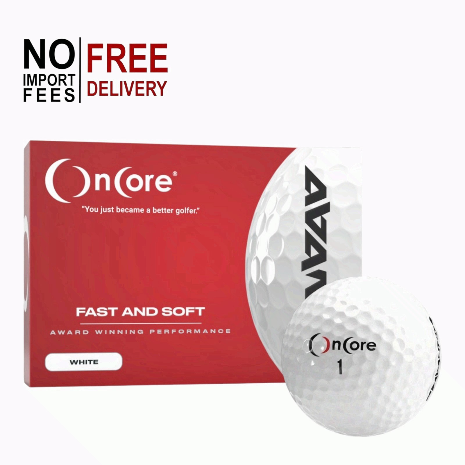 OnCσre AVANT 55 White Golf Balls - Ultra Soft 55 Compression 60-80mph Swing