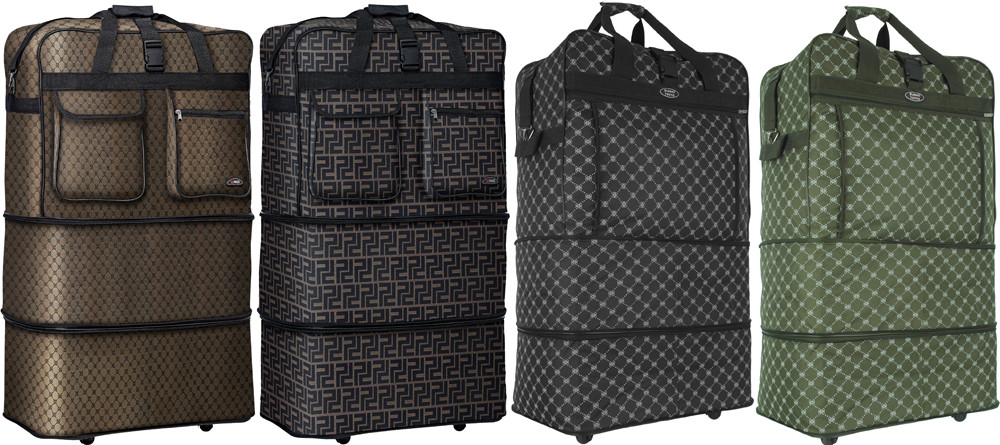 30"/36"/40" Expandable Rolling Duffel Bag Wheeled Spinner Suitcase Luggage