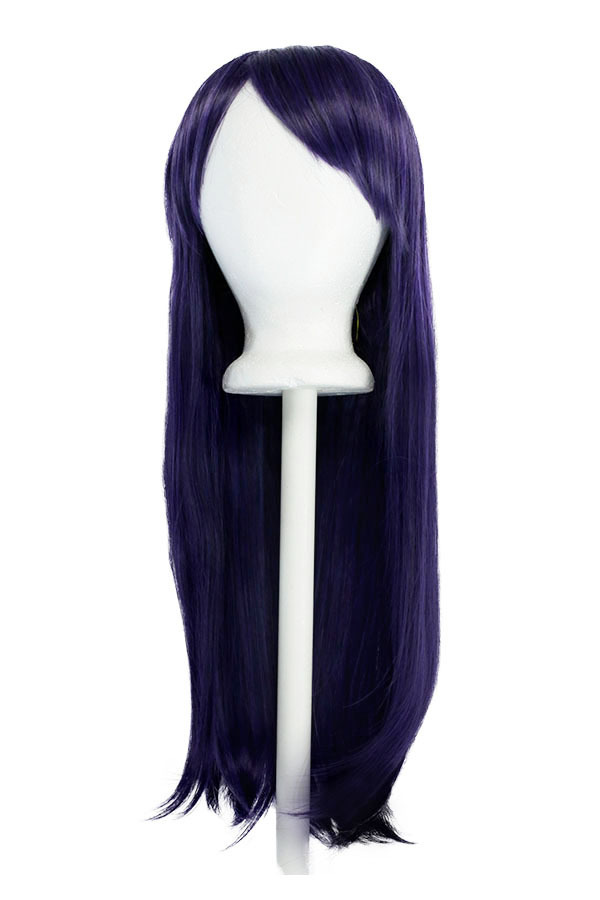 27'' Long Straight w/ Short Bangs Eggplant Purple Cosplay Wig NEW