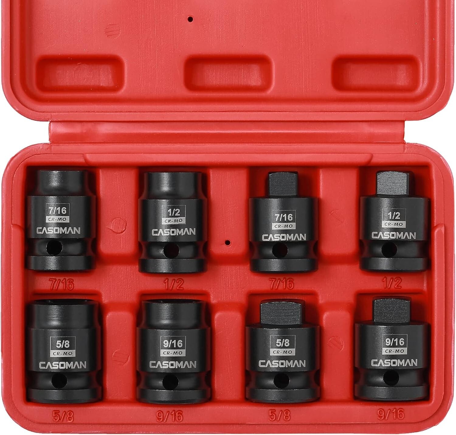 Drive Pipe Plug Socket Set,Male/Female Set, 7/16", 1/2", 5/8", 9/16", 8PCS