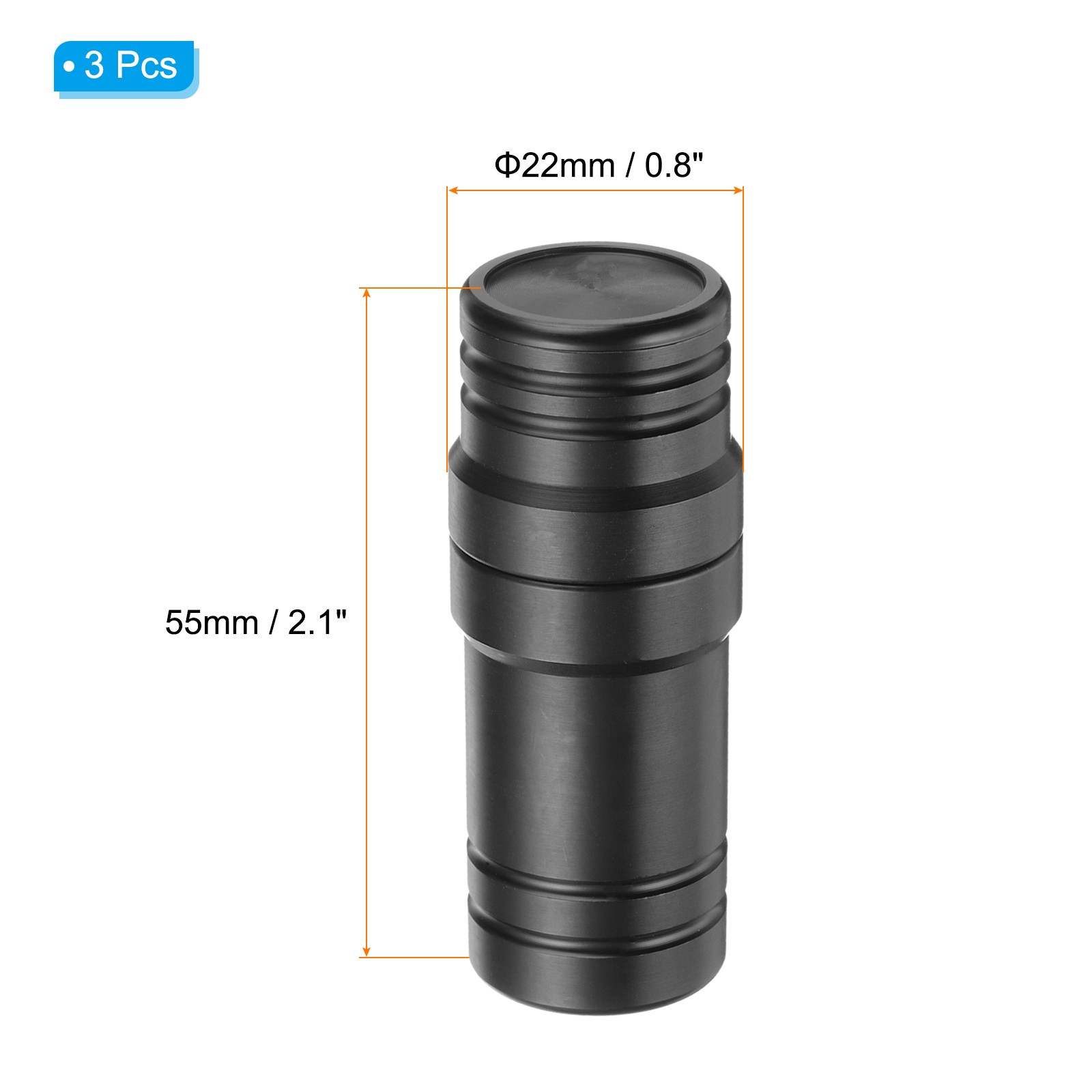 3 Pcs Pool Cue Joint Protector 5/16x18, Billiard Cue Joint Thread Cap, Black