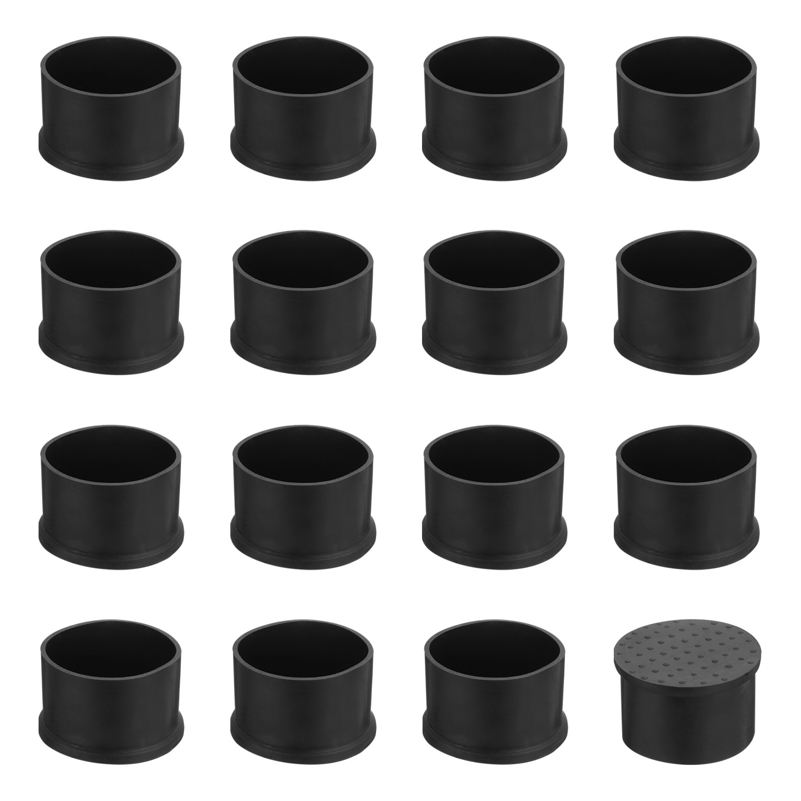 18Pcs Chair Leg Caps, 45mm (1-7/9 Inch) PVC Non-Slip Chair Leg Tips, Black