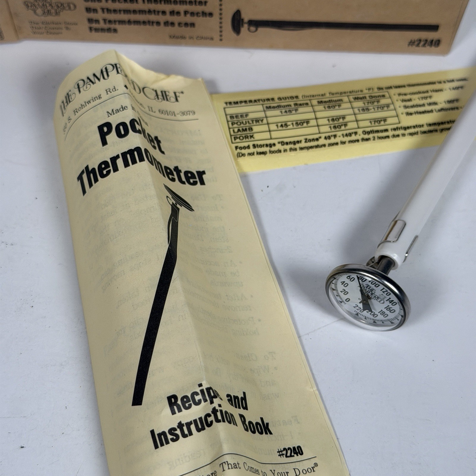 Pampered Chef Pocket Thermometer Meat Candy Food,