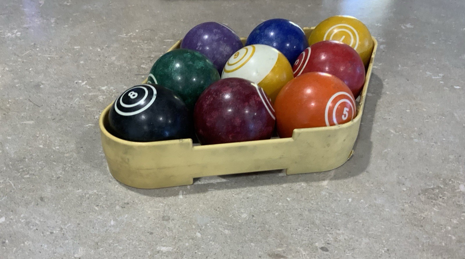 Vintage Double Circle 9 Ball Billard Balls