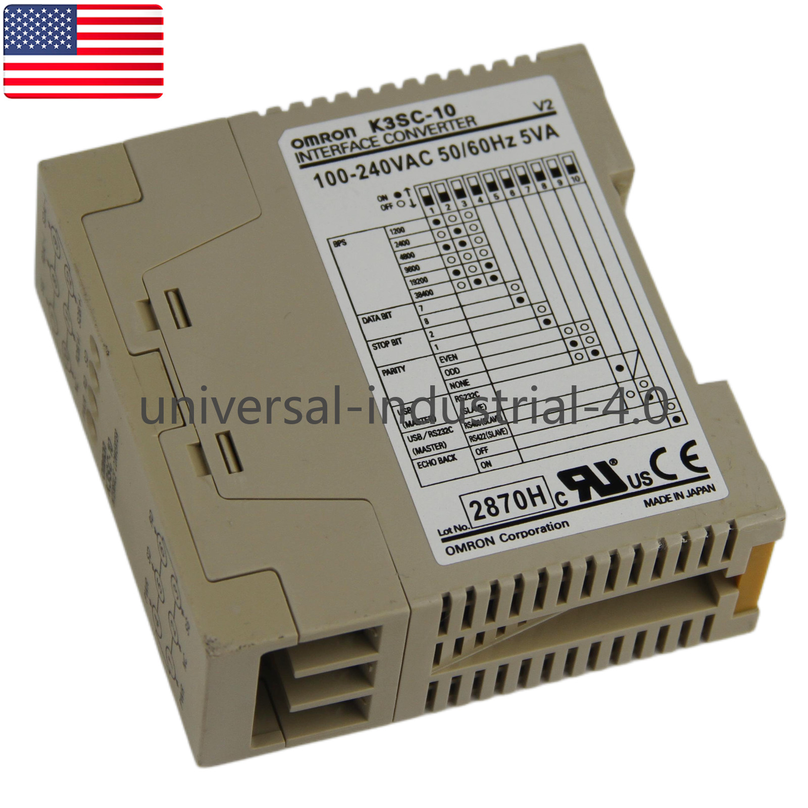 One New Omron communication converter K3SC-10 100-240VAC 50/60HZ - US Stock