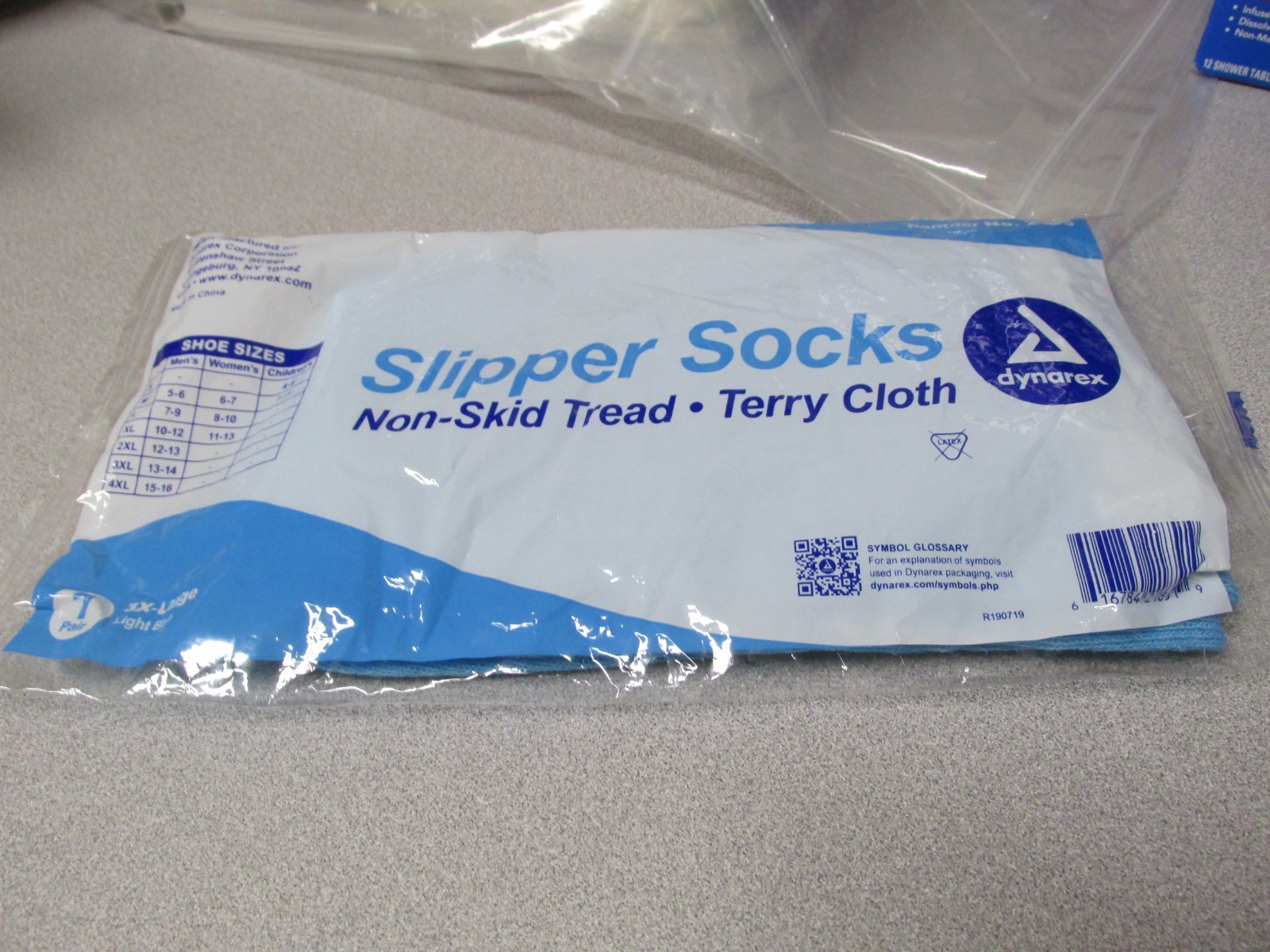 Dynarex Non-Skid Slipper Socks Size 3X Large Light Blue 1 Pair