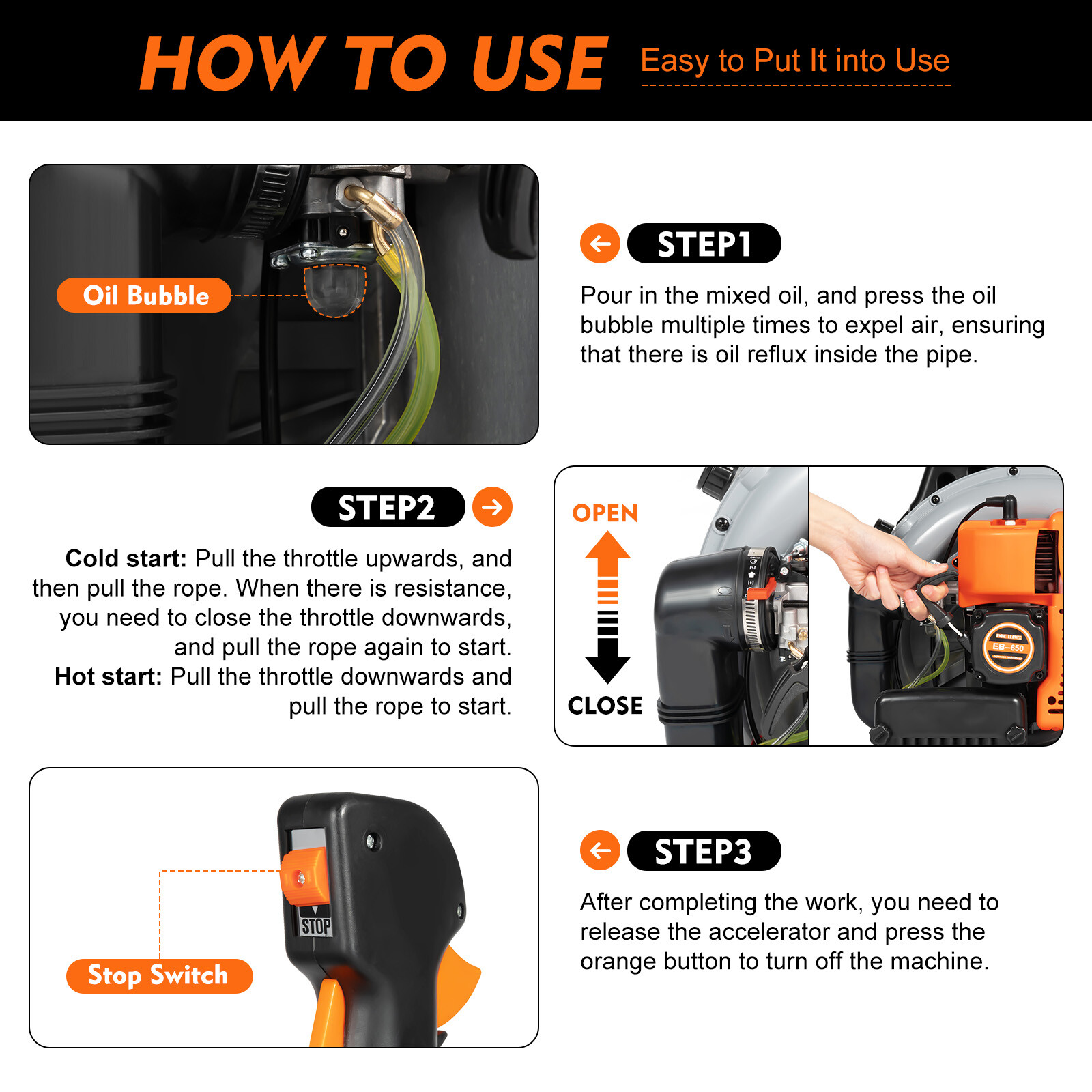 New 63CC 2-Stroke Backpack Gas Leaf Blower, 4.3HP, 850CFM Commercial Use