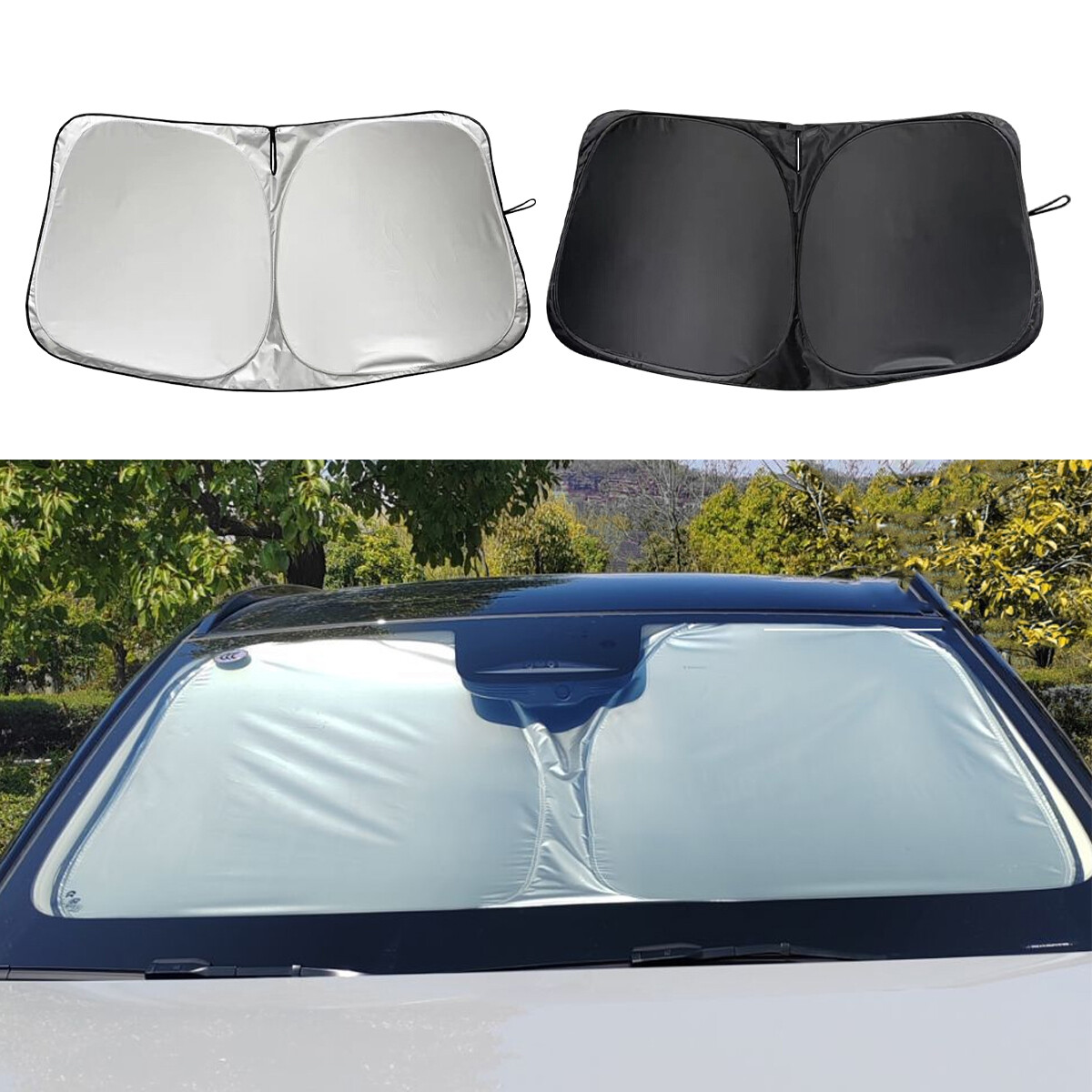 For Chevy Silverado Foldable Sun Visor Shade Windshield Window Cover UV Block 1