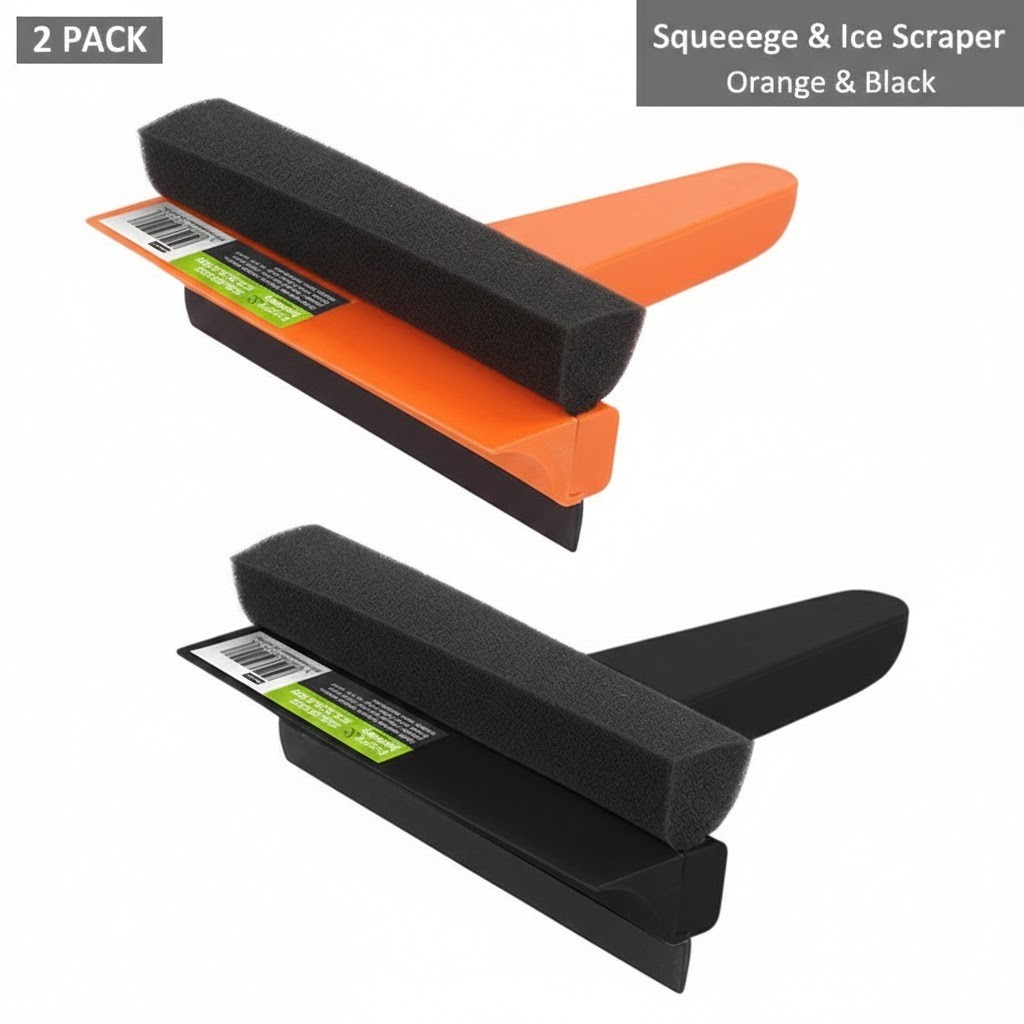2x  3 In 1 Super Squeegee And Ice Scraper Window Frost Winter Snow