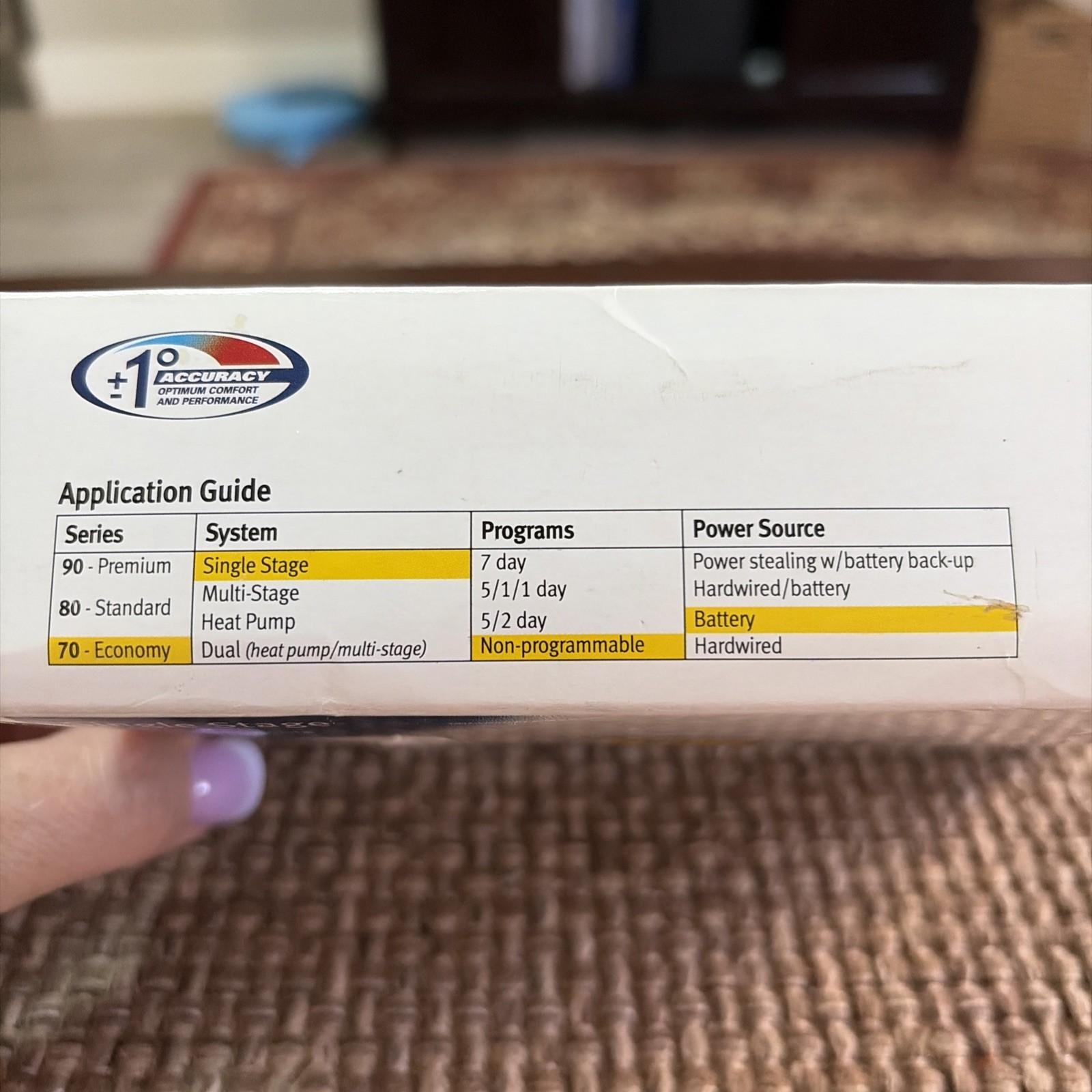 White-Rodgers 1E78-144 Single Stage Digital Non-Programmable Thermostat Vertical