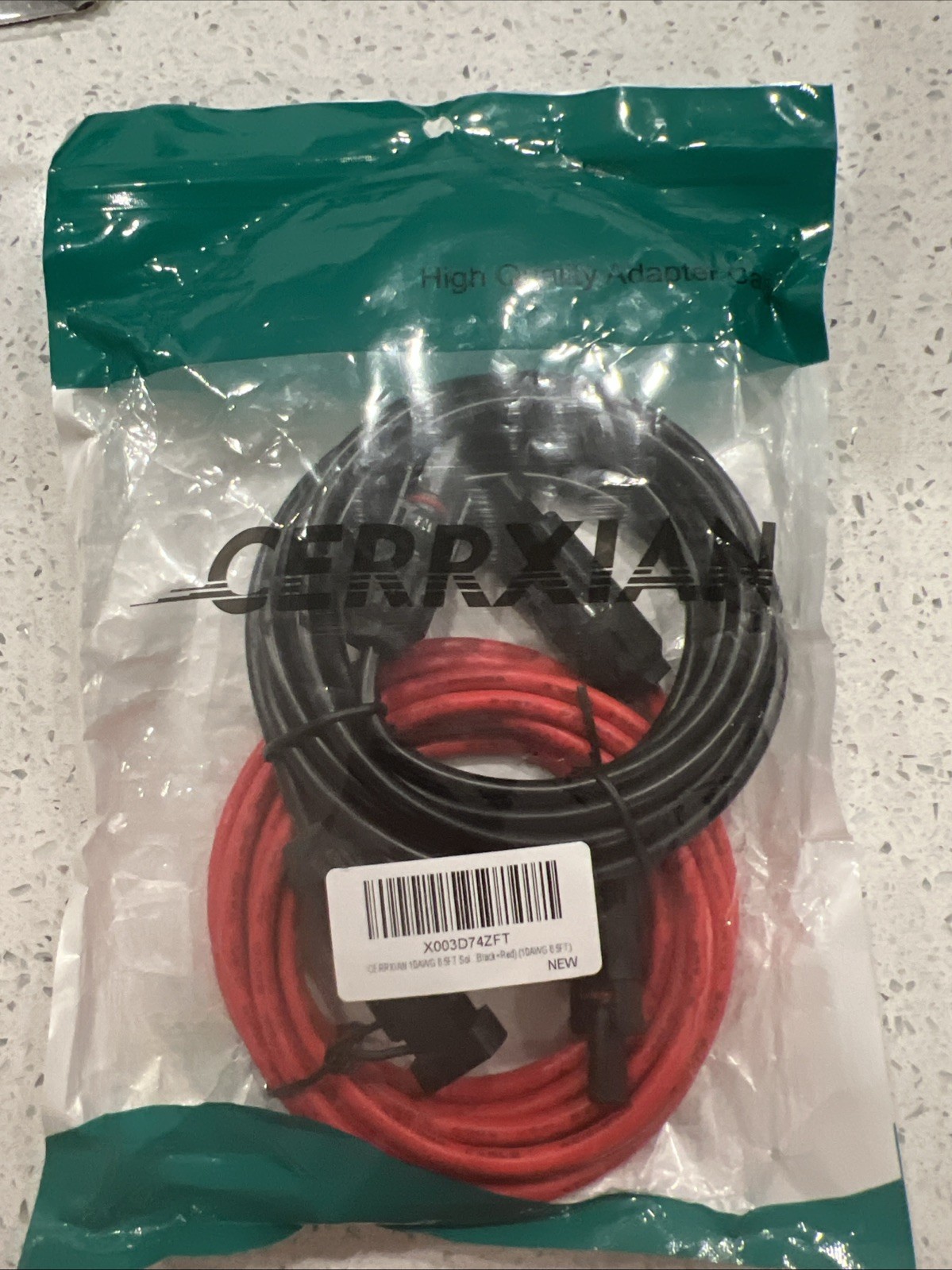 CERRXIAN 10AWG 6.5 Ft Solar Panel Extension Cable (black+Red)
