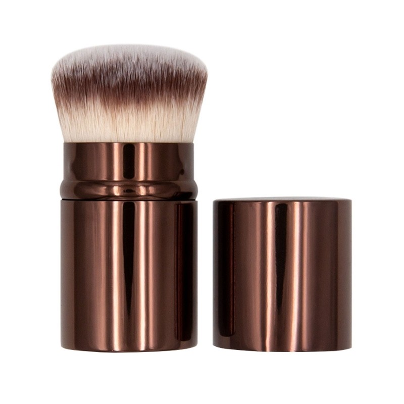 Easy Carry Aluminum Tube Face Makeup Brush With Dust Cover For Women and Girls