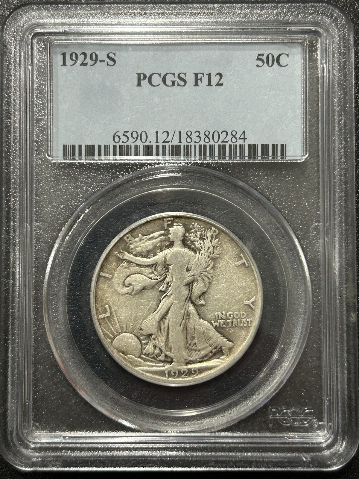 1929-S 50C PCGS F12 Walking Liberty Half Dollar