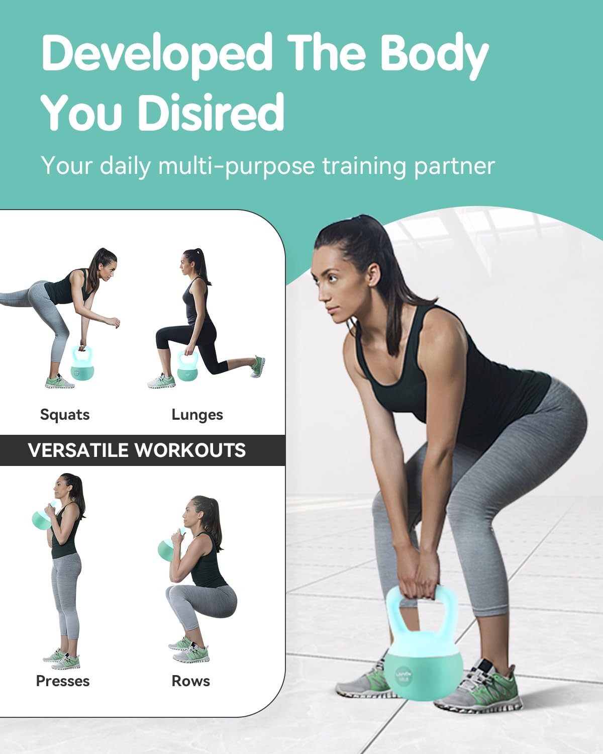 Soft Kettlebell - Cushioned Impact-Resistant Base and Anti-Slip Kettle bell