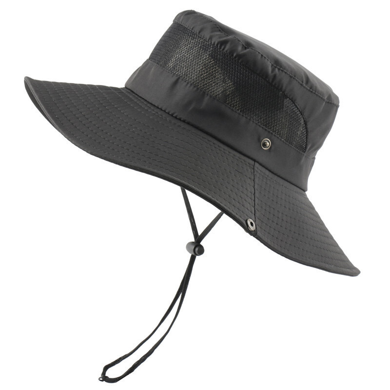 Men Wide Brim Sun Hat UV Protection Bucket Cap For Hiking Camping Fishing Safari