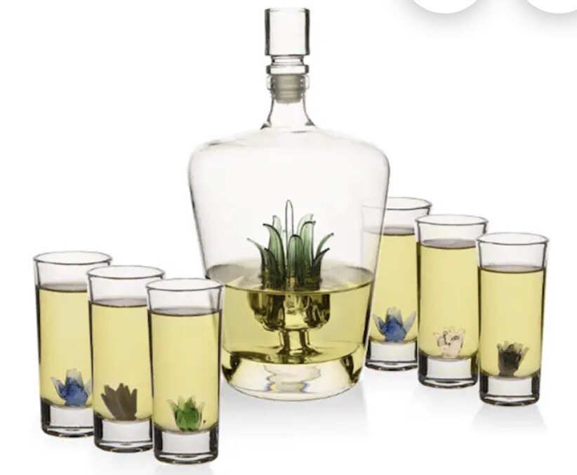 Tequila Decanter Set With 6 Shot Glasses