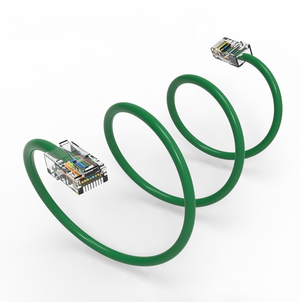 1FT Cat6 RJ45 Ethernet LAN Network UTP Non-Boot Patch Cable Copper 24AWG Green