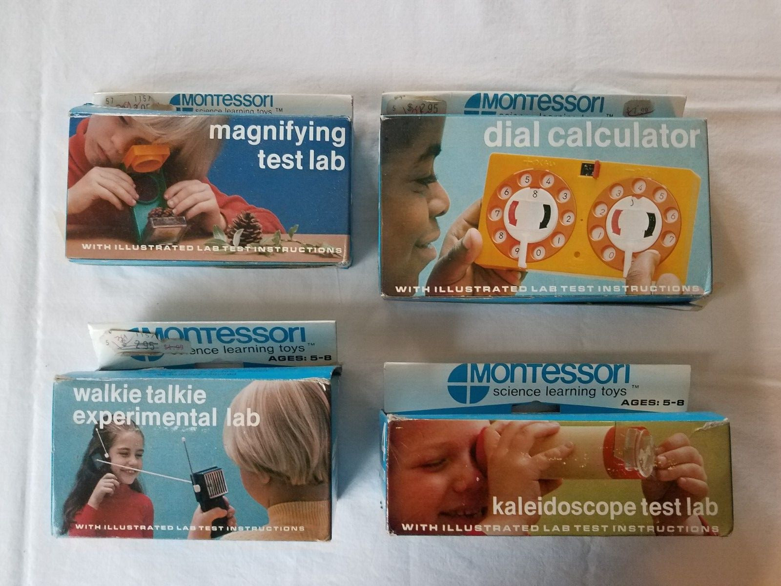 vtg MONTESSORI SCIENCE LEARNING TOYS # 1,4,9,10 out of a set of 10 for ages 5-8