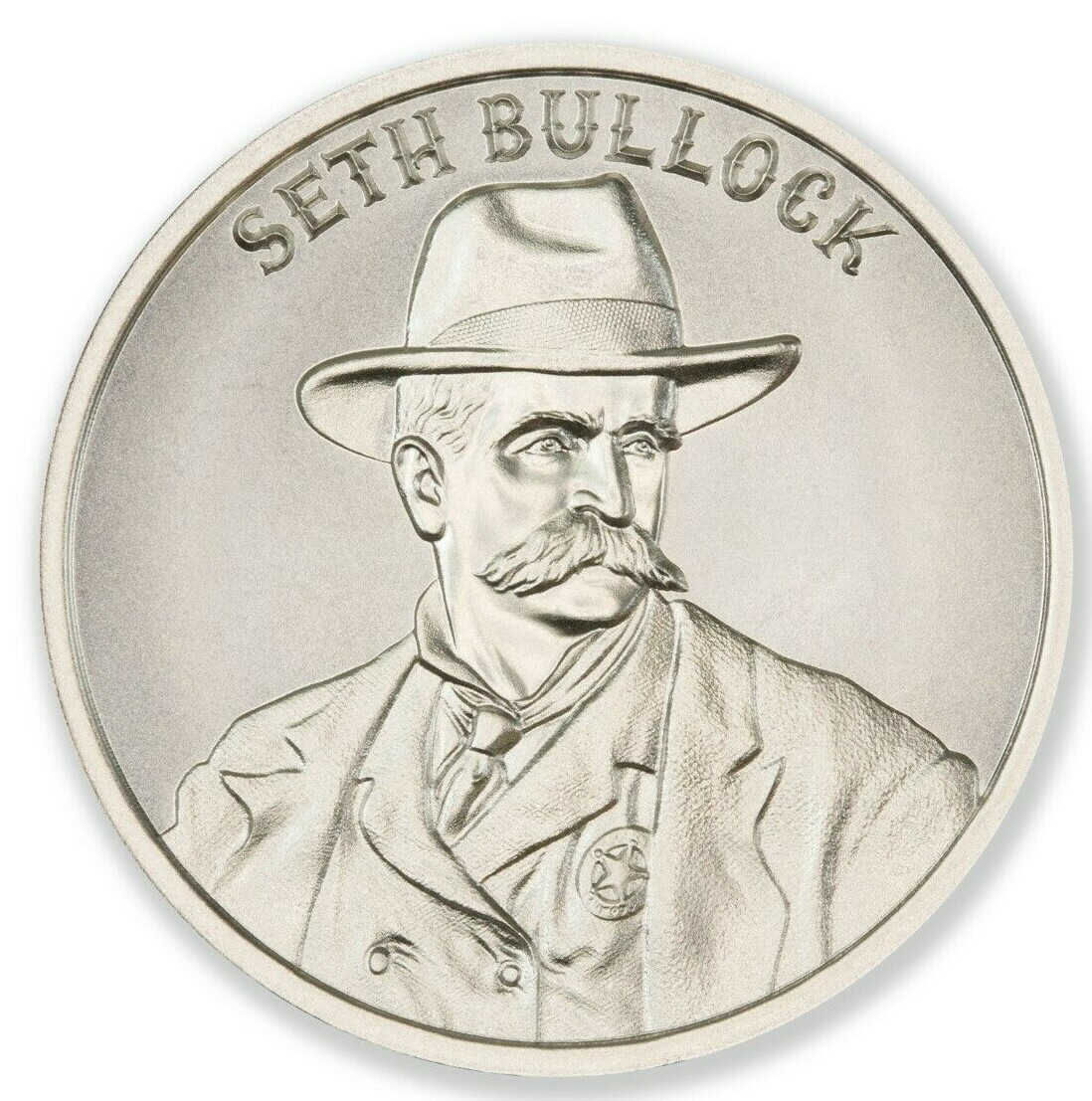 Seth Bullock 1 oz .999 silver Wild West Legends Gun colt 45 Deadwood Hotel NEW!