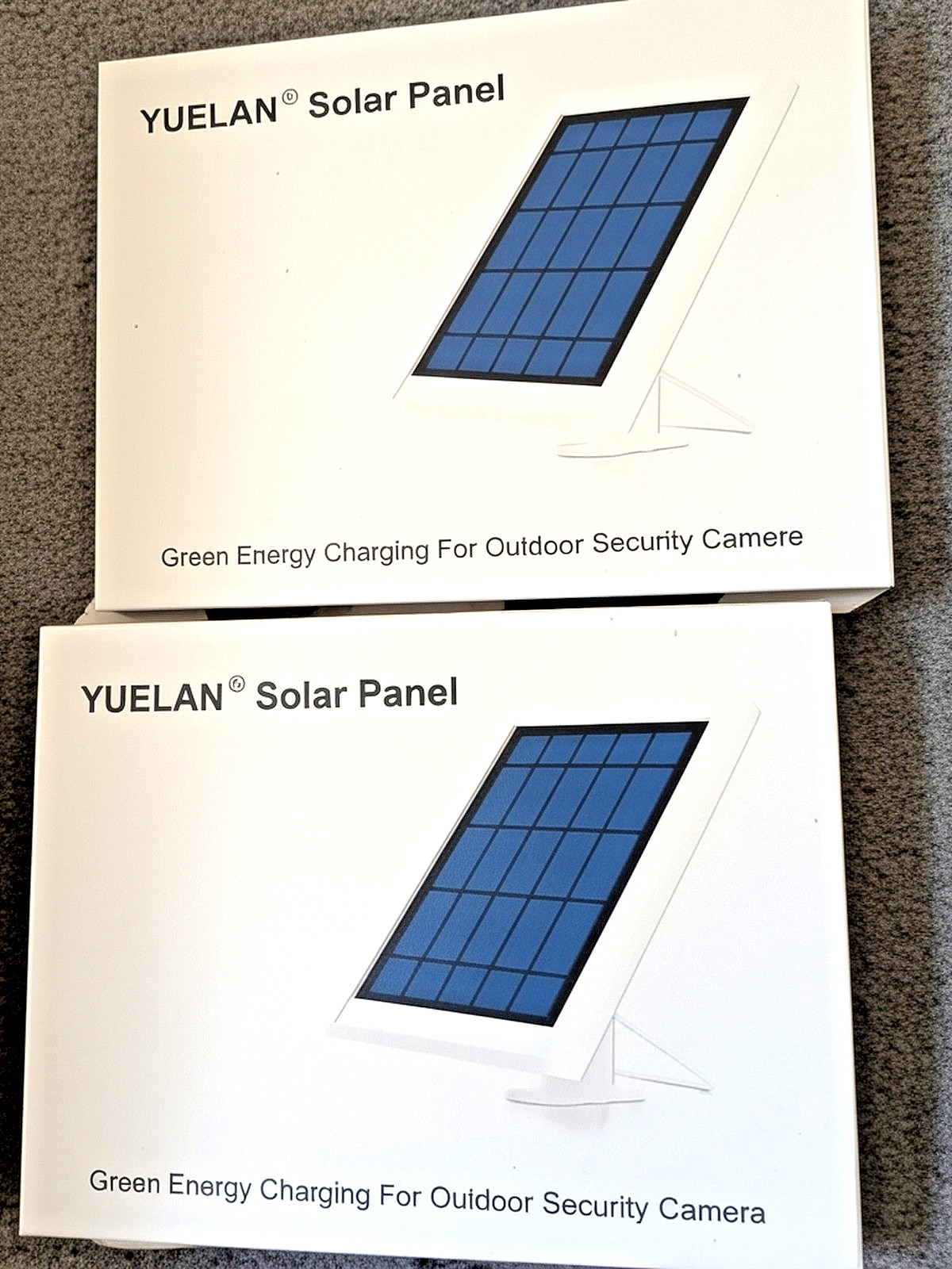 2 NEW YUELAN Solar Panels USB-C~Works with Ring Cam Battery & Reo Argus Pro also