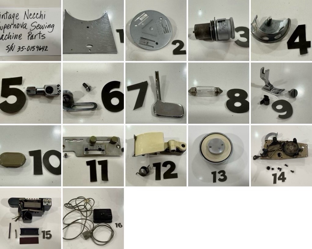 VINTAGE NECCHI SUPERNOVA SEWING MACHINE PARTS