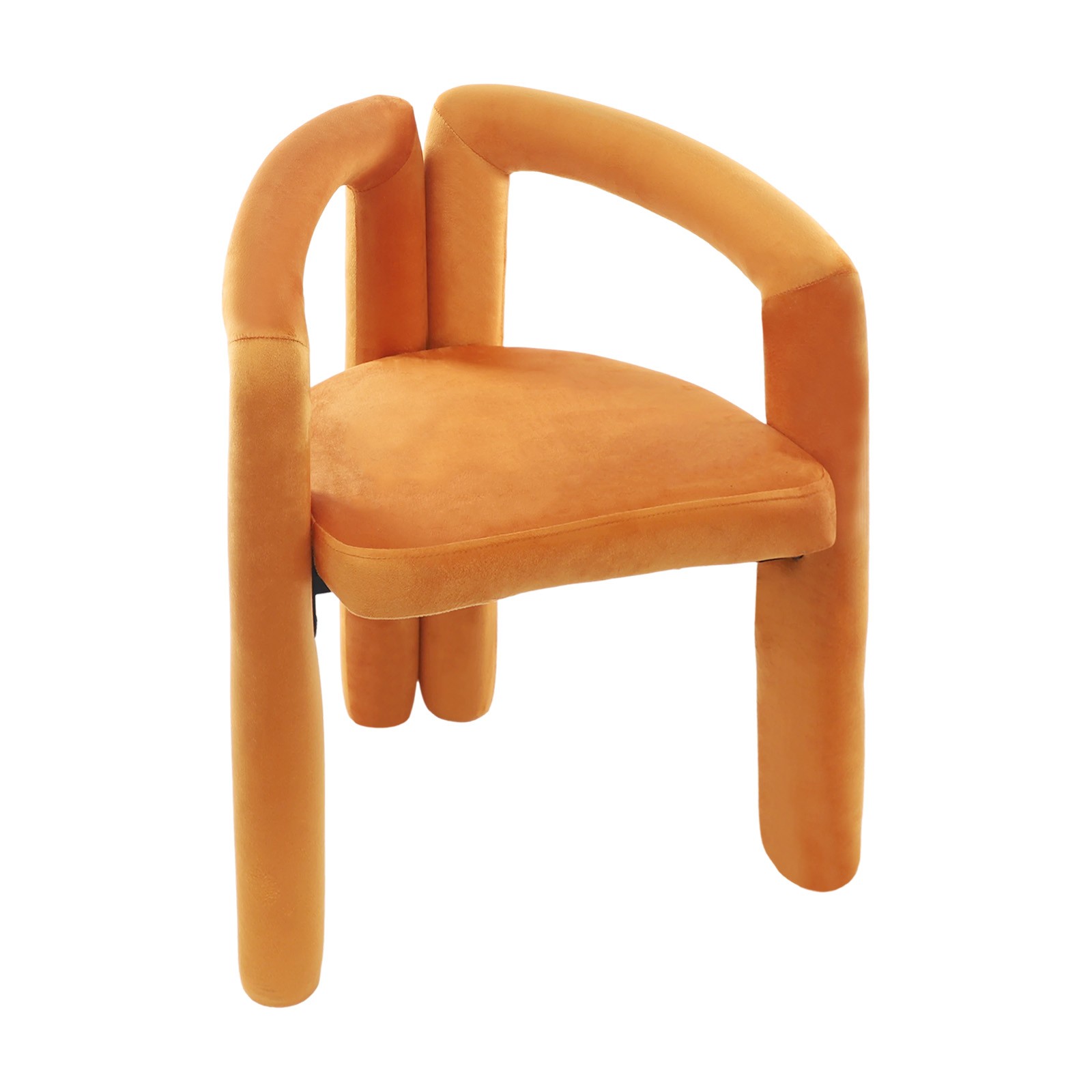 Modern Orange Chair with Soft Cushion, Makeup Chair, Chair with Backrest