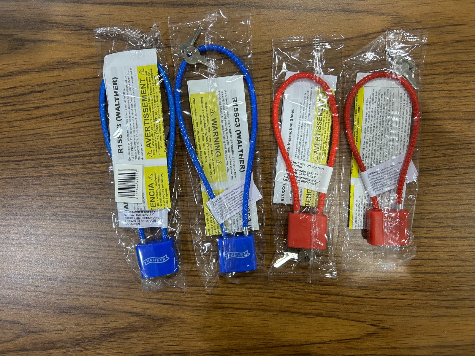 4 Cable Gun Locks. Pistol, Shotgun, and Rifle. Child Safety lock.