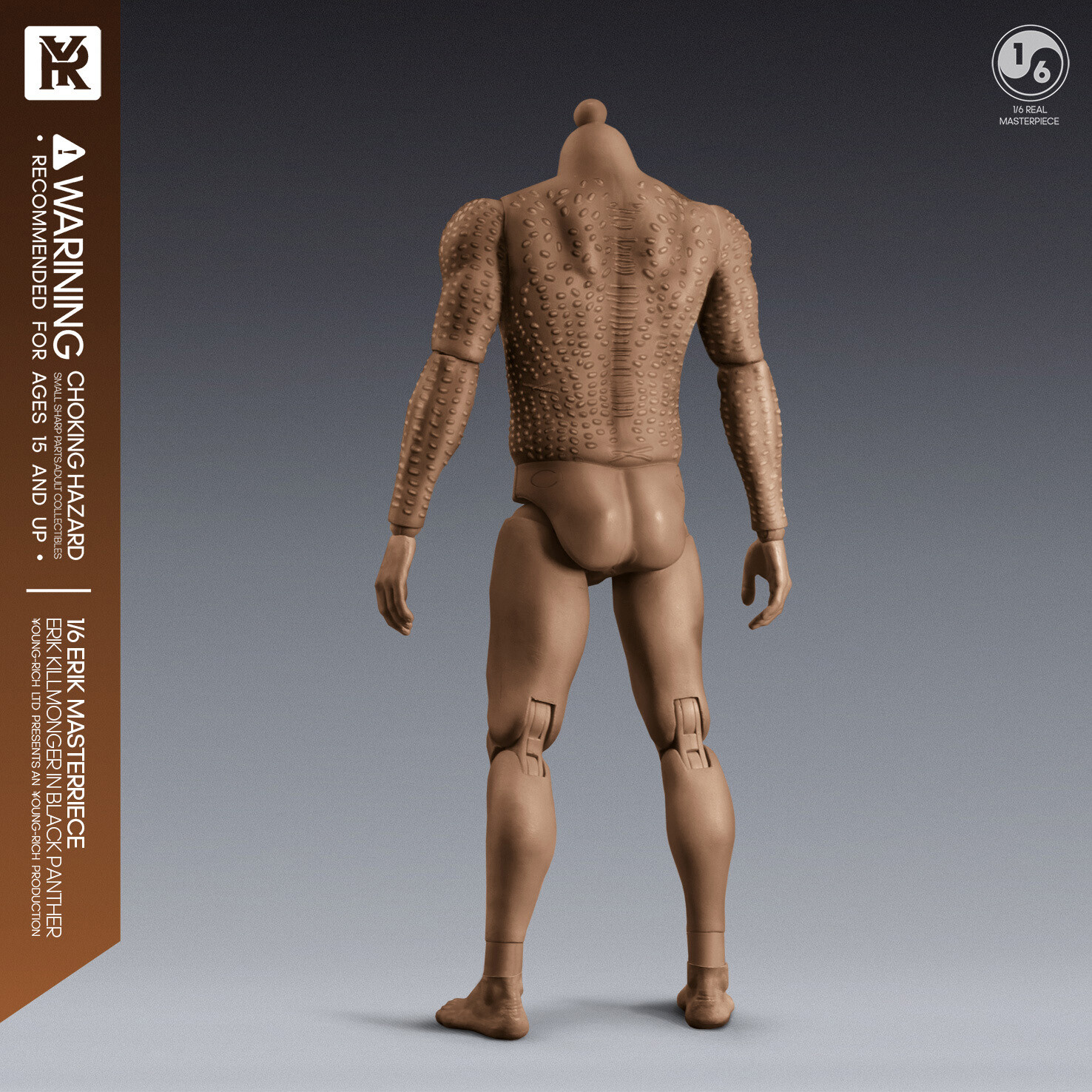 YOUNGRICH TOYS 1/6 YR012 Erik Killmonger Head Carved & Body Suit No Clothes