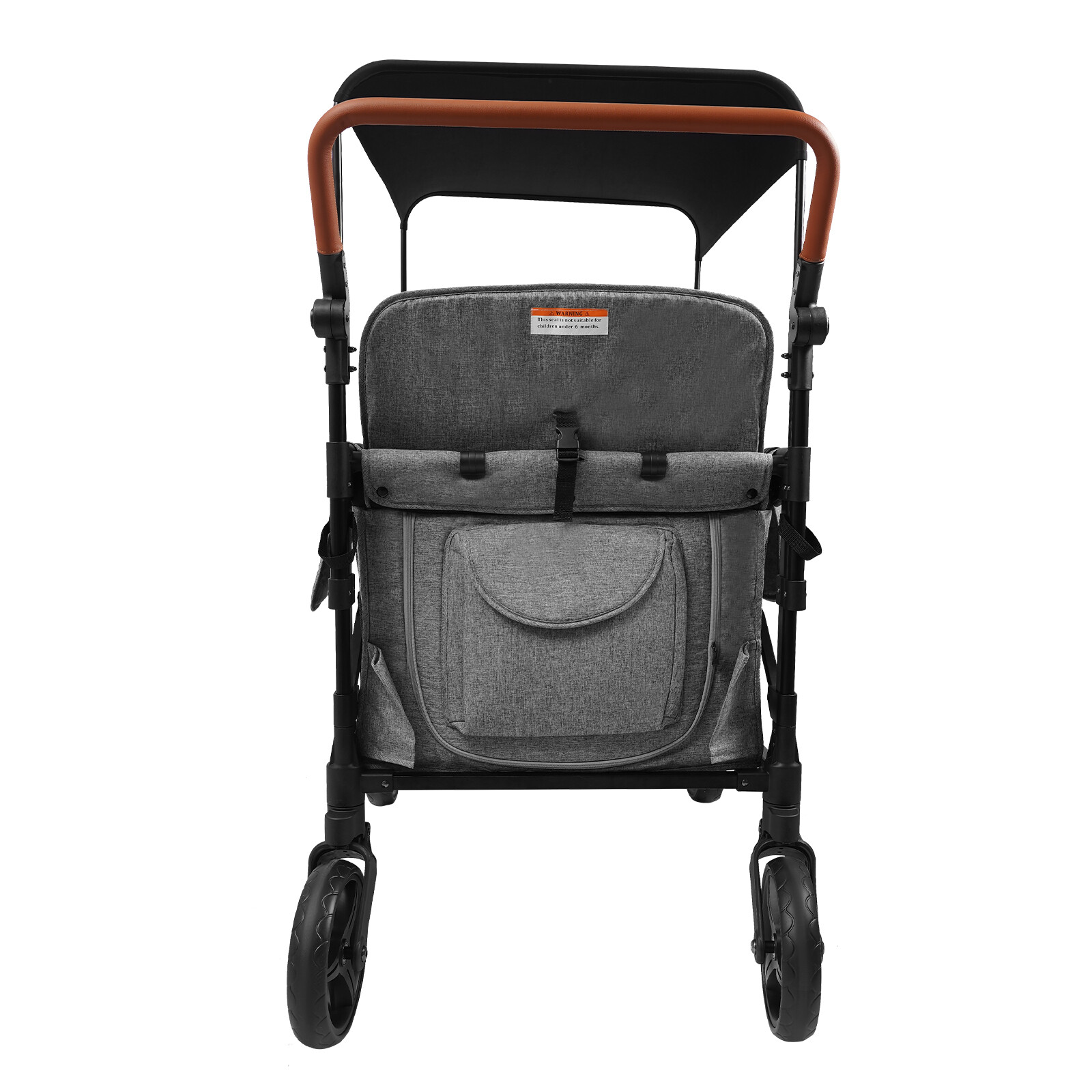 High Seat Stroller Wagon Freestand Wagon Cart Featuring Push Bar Wagon Stroller