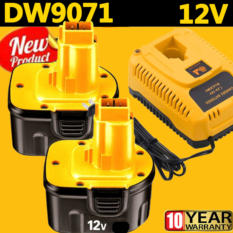 12V Battery /Charger Replacement for DEWALT DC9071 DW9072 DW953 DW965 DW972