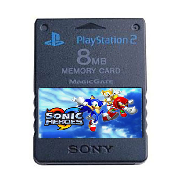 Sonic Heroes PS2 Official Memory Card Completed Unlocked Saves