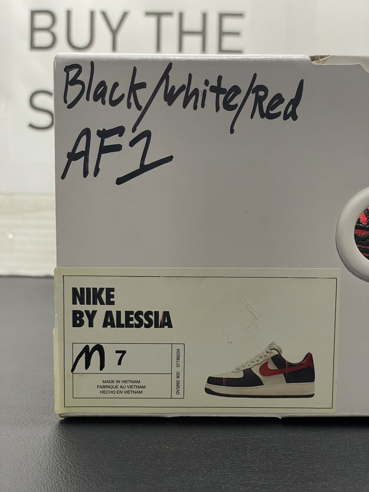 Nike Air Force 1 Low by You ID Black White Red Sneaker DV3892-900 Men's Size 7