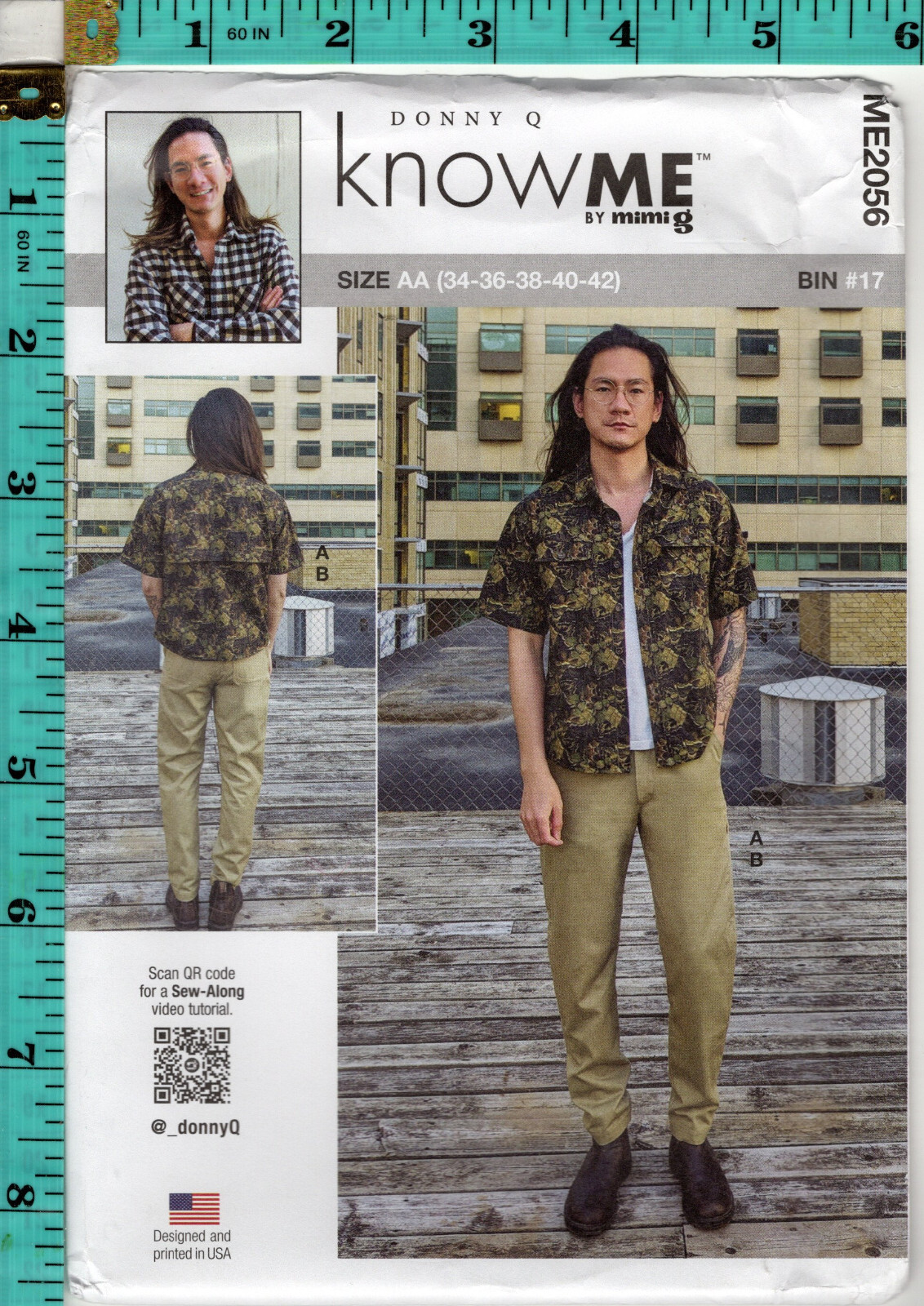 "Men's Shirt & Pants" ©2023 Know Me Donny Q Sewing Pattern ME2056 34-42 NEW