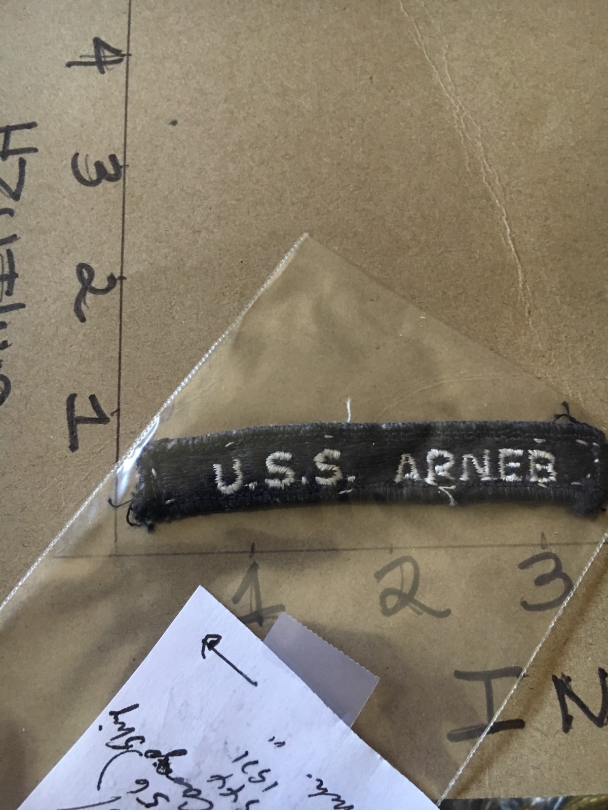 US NAVY SHOULDER STRIP TAB *** rocker *** Patch USS Arneb