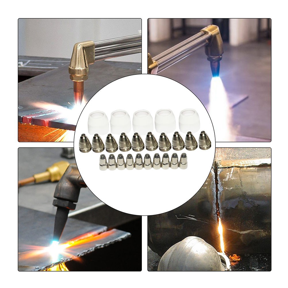 25PCS Cutting Torch Consumables for P80 Plasma Cutter Nozzles and Shield Cups