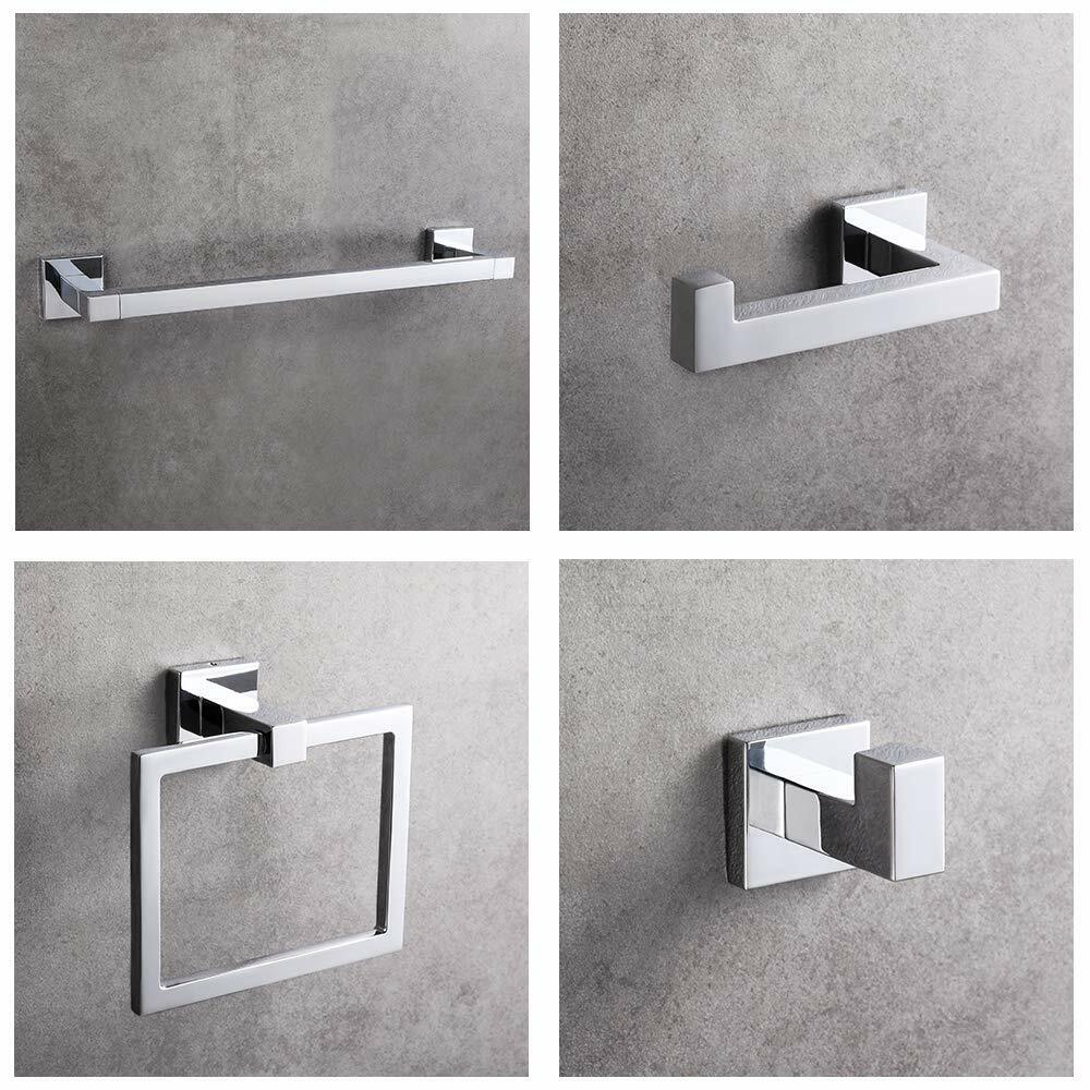 4 pieces Bathroom Hardware Towel Bar,Stainless Steel,Polished Chrome heavy duty