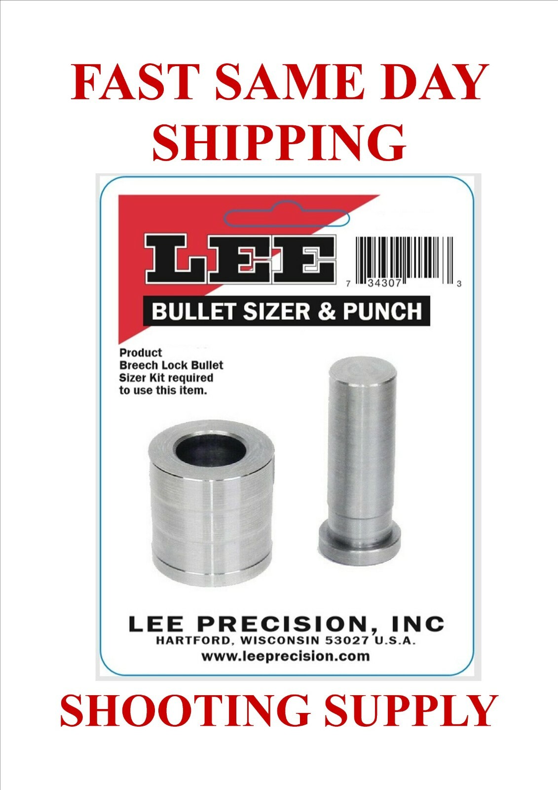 Lee 91507 Bullet Sizer and Punch .243 FREE SAME DAY SHIPPING 91507