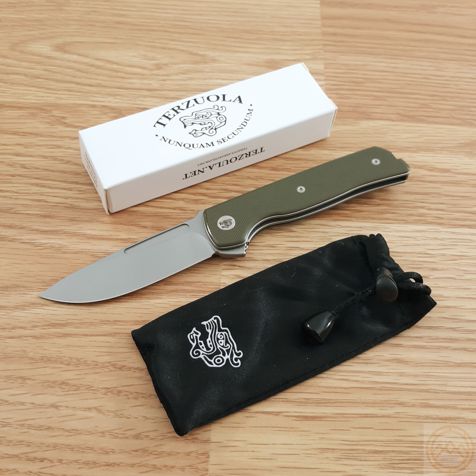 Terzuola Knives ATCF Lite Folding Knife Nitro-V Steel Blade Green G10 Handle