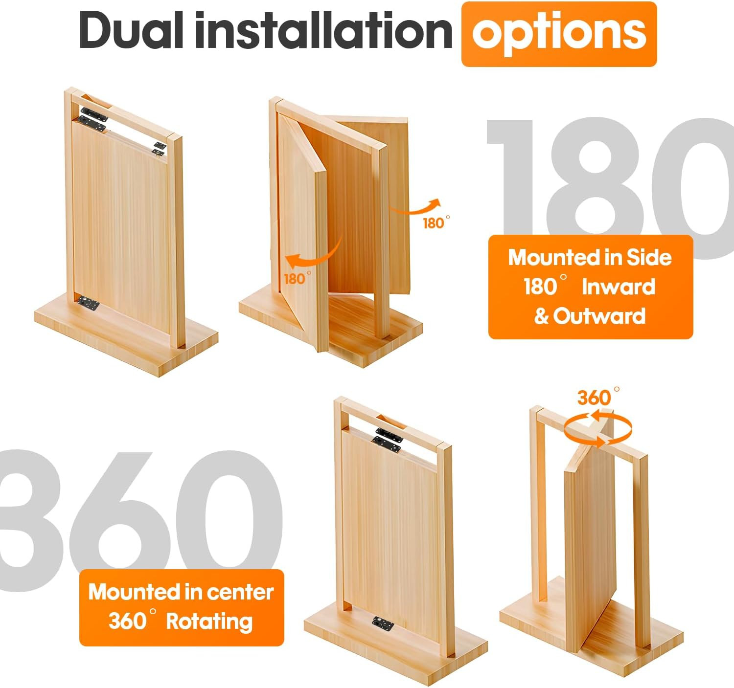 Murphy Door Pivot Hinge Kit Hidden Door Hinge Hardware Kit 570 Lbs Load-Bea