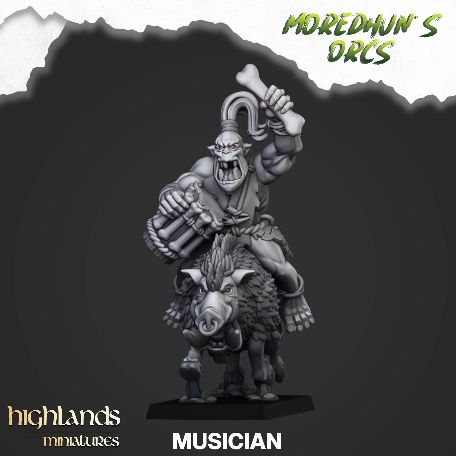 Mounted Cave Orcs - Resin Tabletop Miniature