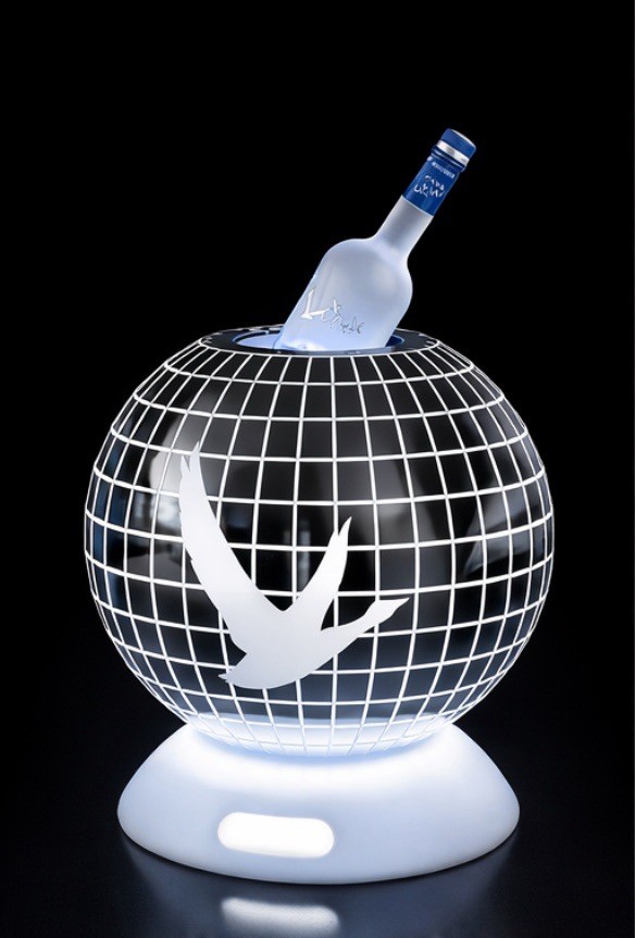 Grey Goose Vodka LED Globe Display Light-Up Bottle Holder Nightclub Bar Decor
