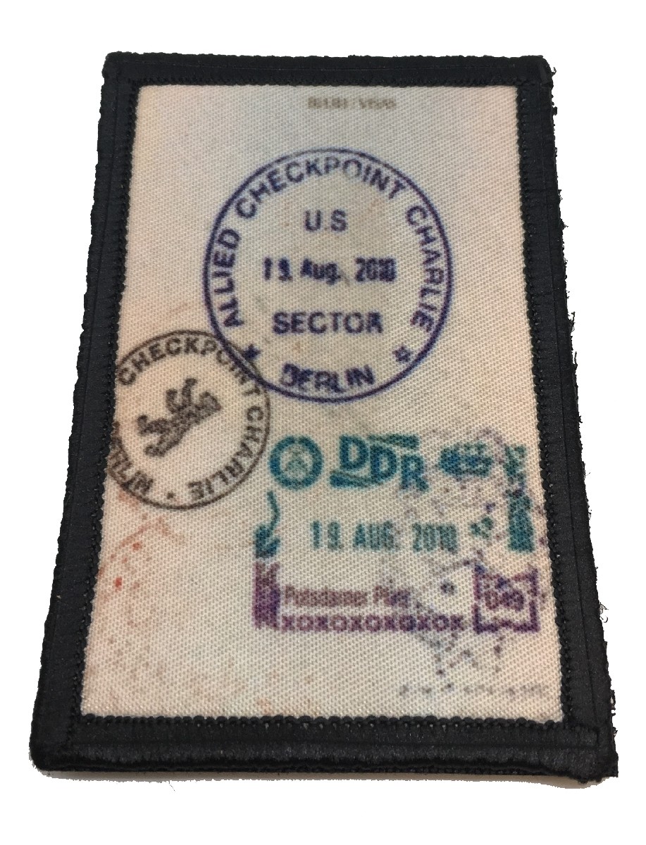 Germany Checkpoint Charlie Passport Stamp Morale Patch Tactical Military Army