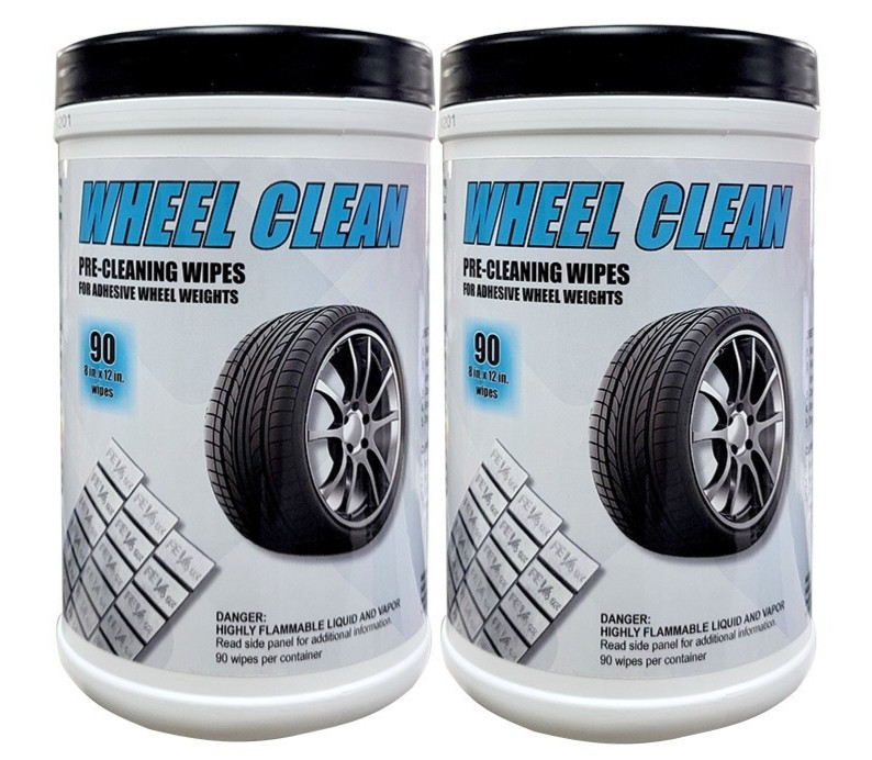 STICK-ON WHEEL WEIGHT PRE-CLEANING WIPES (90 WIPES/CAN) 2PK