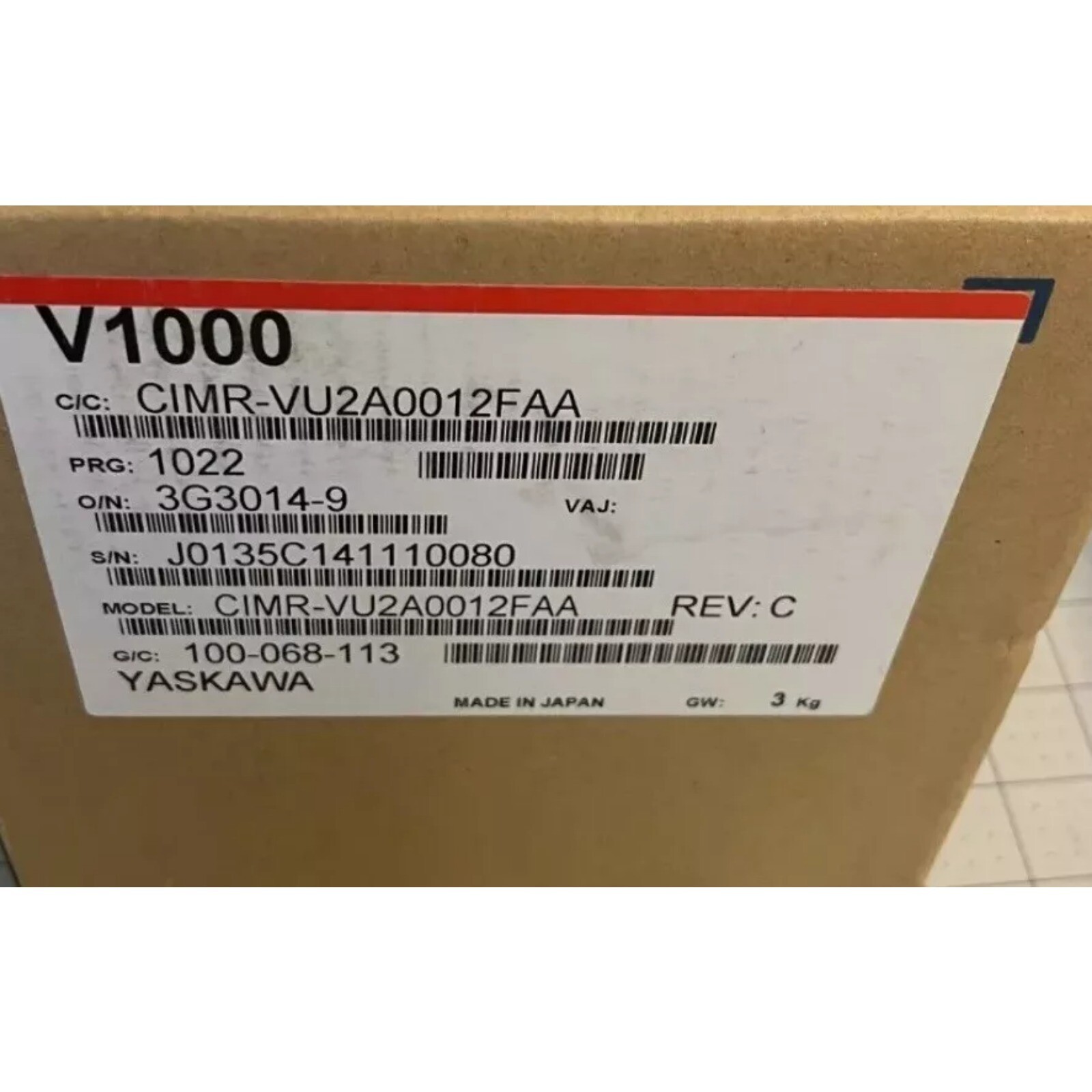 YASKAWA CIMR-VU2A0012FAA NEW IN BOX CIMRVU2A0012FAA Frequency Converter