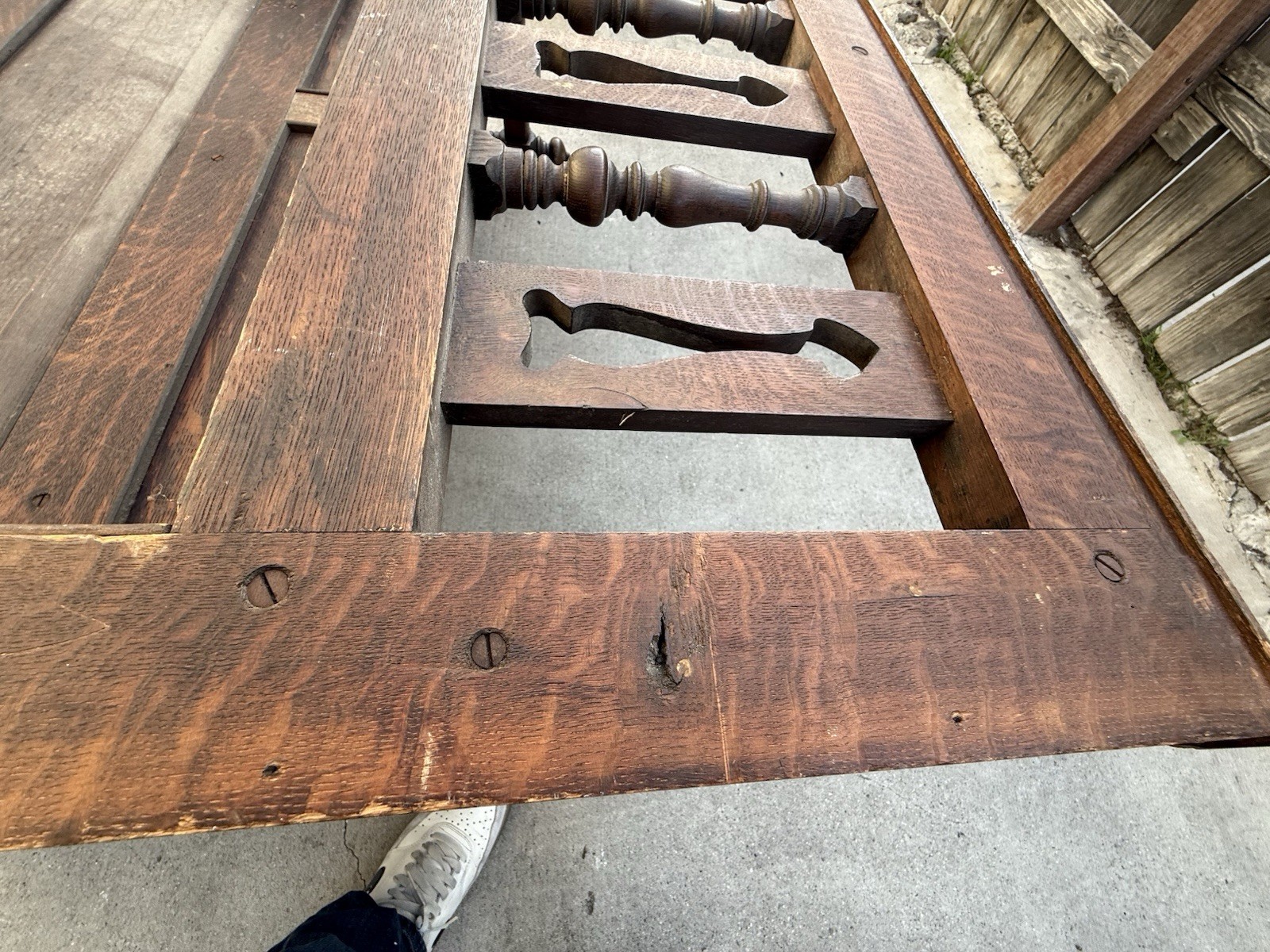 ANTIQUE SOLID OAK HALL / FOYER BENCH WITH STORAGE