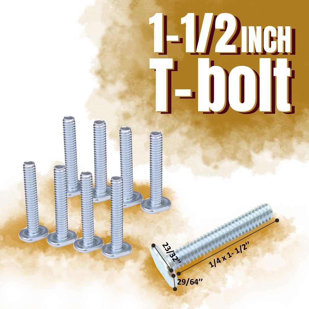O'SKOOL T-Track Knob Kit with Threaded Through 1/4-20 Knobs, T-Bolts and...