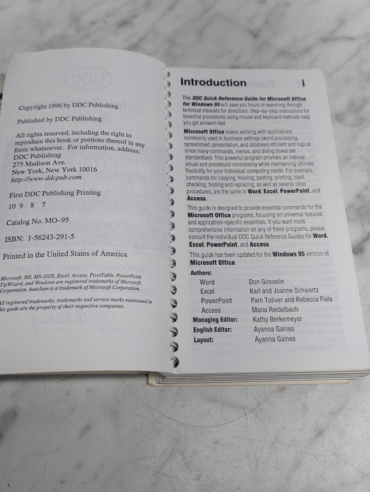 DDC Quick Reference Guide Microsoft Office for Windows 95 Professional Version