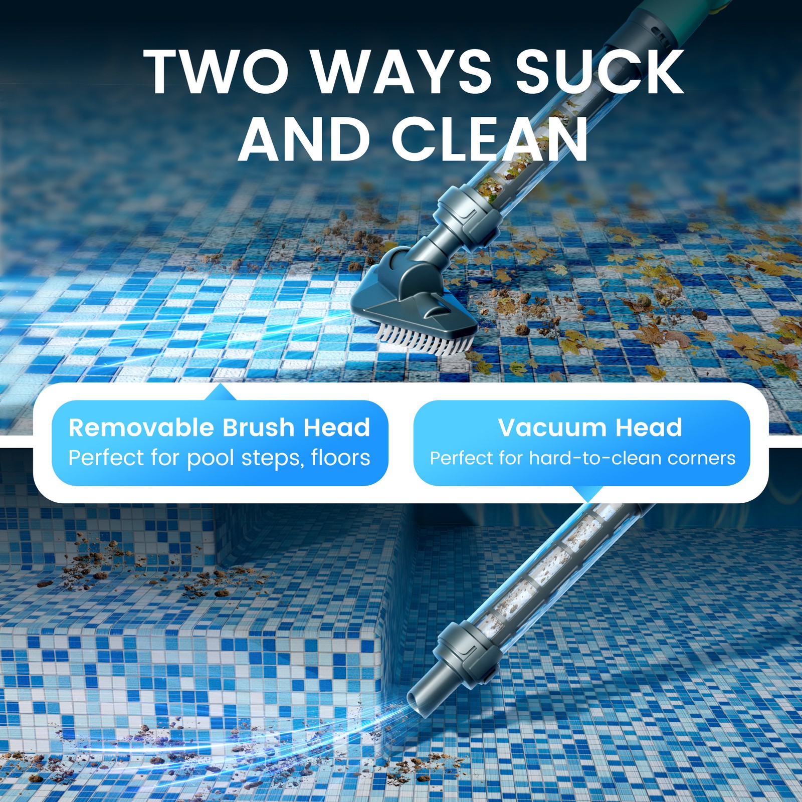 Cordless Rechargeable Pool Vacuum, Handheld Pool Cleaner Ideal for Spas USA