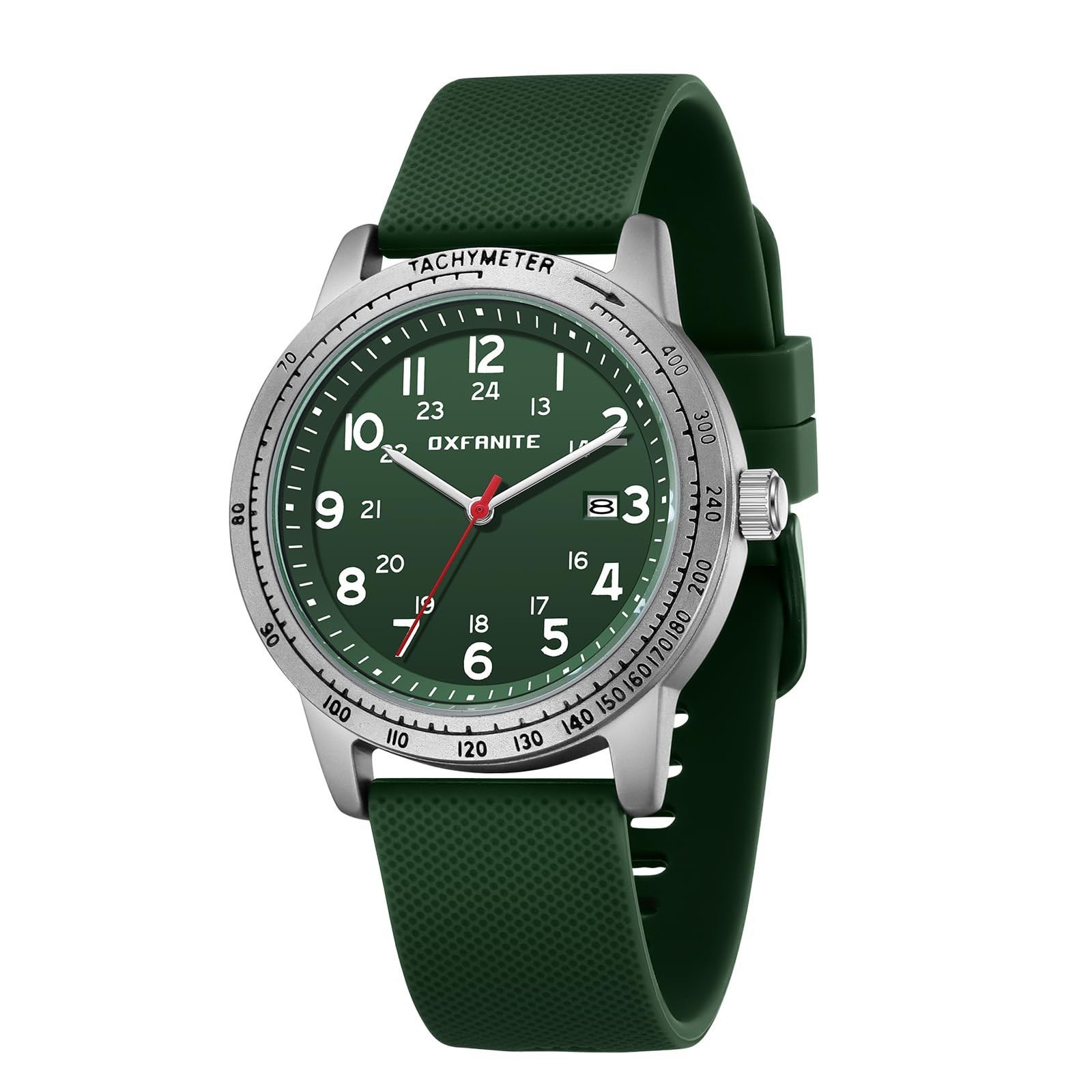 Men’s Watch Military Style Sporty Easy to Read Waterproof with Silicone Ba